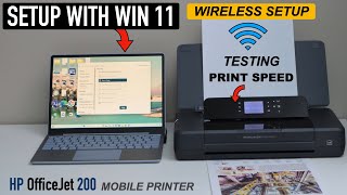 HP OfficeJet 200 Printer Setup With Windows 11 Wireless Setup Testing Print Speed With Demo Page [upl. by Attikin]