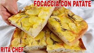 FOCACCIA CON PATATE🍕RITA CHEF  Alta soffice e incredibilmente buona [upl. by Etterraj]