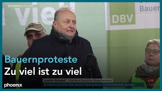 BauernProteste Kundgebung des Bauernverbandes mit Präsident Rukwied [upl. by Sirah625]