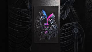 Skeleton family💀painting🎨 painting video  skeleton painting video shortspaintingvideoskeleton [upl. by Alyekahs]