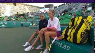 Karolina Pliskova coaches Kristyna Pliskova [upl. by Lleraj844]