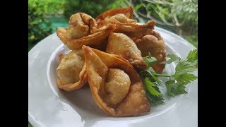 Pangsit goreng isi ayam  CEMILAN SEHAT RUMAHAN [upl. by Viking]