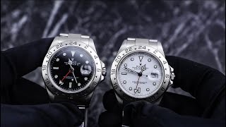 Rolex Explorer II 16570 White Dial VS Black Dial Comparison [upl. by Lirva]