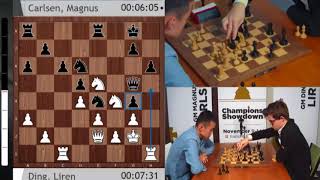 GM Magnus Carlsen BEAT Ding Liren  Chess Showdown Champions Blitz 2017 [upl. by Marleen828]