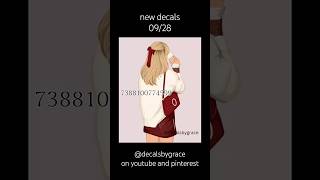 new decals 0928  roblox decals berryave bloxburg trendingshorts fyp viralshorts [upl. by Phonsa516]