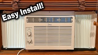 How to Install Midea 5000 BTU Window Air Conditioner  Model MAW05M1WWT AC RealTime Installation [upl. by Imaj]