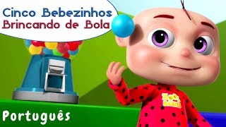 Cinco bebezinhos brincando de bola  Canções Infantis  canções para bebês  Videogyan Português [upl. by Atahs]