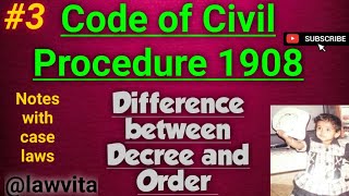 3 CPC Order Section214  Difference between Decree and Order in CPC [upl. by Eckardt]