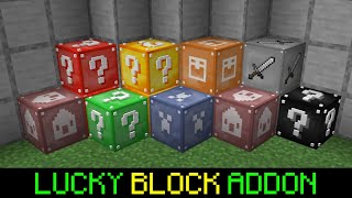 Minecraft Mcpe Lucky Block Addon 121  PE Lucky or Unlucky Block In Minecraft [upl. by Issor]