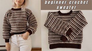 Learn how to make this crochet sweater as a beginner [upl. by Schreib251]