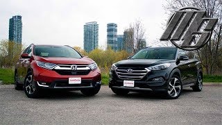 2018 Honda CRV vs 2018 Hyundai Tucson  what car  Motorshow [upl. by Arries]