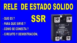 RELE DE ESTADO SOLIDO  SSR [upl. by Millicent]