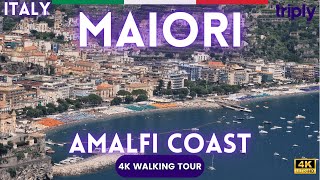 MAIORI AMALFI COAST ITALY 🇮🇹 CITY WALKING TOUR 4K 60FPS [upl. by Keldon865]