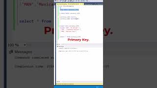 SQL Primary Key Simple Example datascience programming coding [upl. by Ecerahc636]