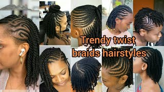 Trendy twist braids hairstyles 2024  Natural Protective twist hairstyles Natural Braids styles [upl. by Felton]