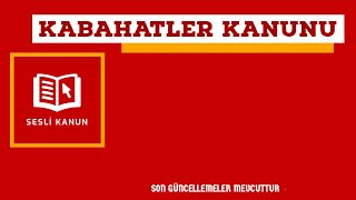 Kabahatler Kanunu Sesli Kanun Dinle [upl. by Trammel64]