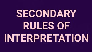 secondary rules of interpretationtamil INTERPRETATION OF STATUTESpart2 [upl. by Ninnetta669]