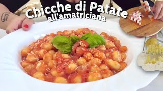 GNOCCHI DI PATATE 🥔 ALL’AMATRICIANA 🥓🍅 Gnocchi di patate fatti in casa 🥔 [upl. by Hafinah]