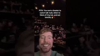 MrBeast rented out an entire theater to watch the Talk Tuah podcast listen to KSI and eat Lunchly [upl. by Hugues]