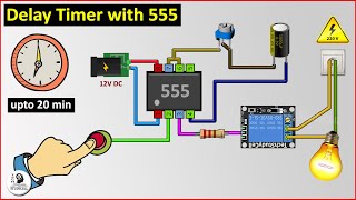 Time Delay Relay circuit using 555 timer IC  Off delay timer Switch  UTSOURCE [upl. by Sayce]