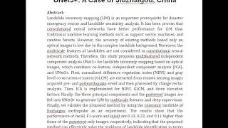 Landslide Inventory Mapping Based on Independent Component Analysis and UNet3 A Case of Jiuzhaigou [upl. by Philbin]