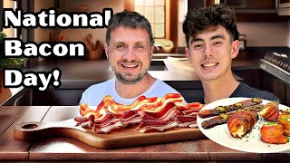 Trying Different Bacon Recipes  National Bacon DAY [upl. by Etiam134]