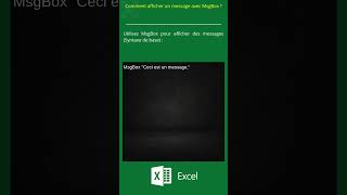 3 Comment afficher un message avec MsgBox 1 en VBA Excel [upl. by Mable885]