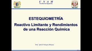 Estequiometría Teoría 3 Reactivo limitante y rendimientos de una reacción química [upl. by Cila]