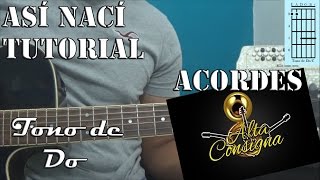 Tutorial  Así nací  Alta Consigna  Acordes [upl. by Ia7]