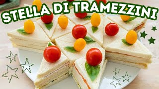 STELLA DI TRAMEZZINI per Natale e Capodanno Ricetta Facile  Fatto in Casa da Benedetta [upl. by Bluefield]