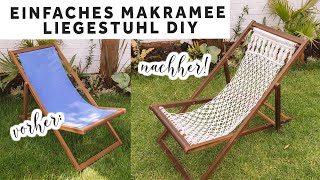 DIY Makramee Liegestuhl für die Terrasse  für den Garten  heylilahey [upl. by Lzeil]