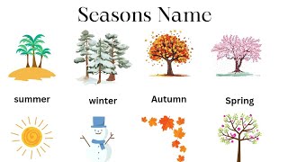 Seasons name in Englishlearn basic Englishhomebasedschoolpreschoollearning [upl. by Eemia]