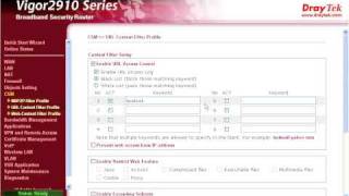 Block Facebook Service via DrayTek Vigor Routers URL Content Filter  II [upl. by Eldnar]