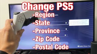 PS5 How to Change Region  State  Province  Zip Code  Postal Code  Address [upl. by Alvira]