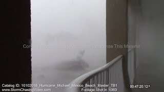 Category 5 Hurricane Michael Far Western Mexico Beach FL Eye Wall  10102018 [upl. by Eiblehs]