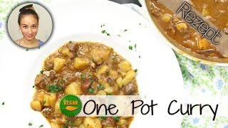 One Pot Curry  veganes Rezept  schnell amp einfach Kochen  gesund Abnehmen  wenig Kalorien [upl. by Nahs]