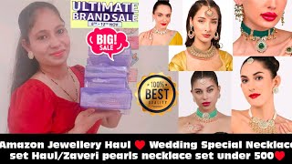 Amazon Jewellery Haul💍 Necklace set Haul Under 500💍♥️ Zaveri pearls Haul jewellery necklace yt [upl. by Flor]