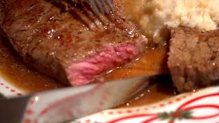 Rump Steak with Red Wine Jus  Filmed with the Sony ZV1 [upl. by Hamfurd809]