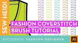 Fashion Coverstitch Pattern Brush in Adobe Illustrator [upl. by Zeta]