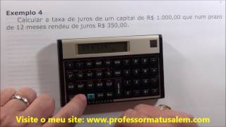 Como calcular a taxa de juros de um financiamento ou investimento na hp 12c [upl. by Nyladnohr]