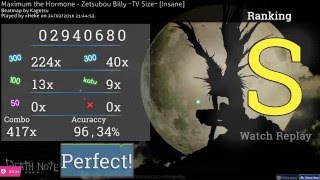 Osu Maximum the Hormone  Zetsubou Billy TV Size  ☆ 418 ☆ FC 9634 [upl. by Mohandas]