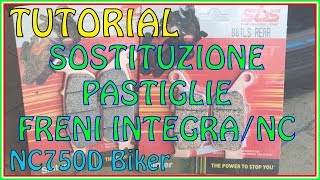 TUTORIAL SOSTITUZIONE PASTIGLIE FRENI HONDA INTEGRA NC [upl. by Nolyak]