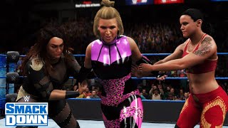 WWE 2K20 SMACKDOWN SHAYNA BASZLER amp NIA JAX VS TAMINA amp NATALYA [upl. by Auot]