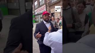 “Common Mehn” 🤣 Dominican Jew Supports Trump Bashes Kamala Gottliebs Restaurant  Williamsburg BK [upl. by Gwenneth]