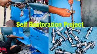 Bajaj Scooter Restoration Project  How To Install Main Stand  Self Restoration Project Rahul Sola [upl. by Akiaki]