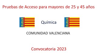 Examen resuelto Prueba de acceso para mayores de 25 y 45 años Química C Valenciana 2023 [upl. by Enailil]