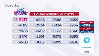 Sorteo 0315 La Previa Quiniela Misionera 25 de Julio del 2024 [upl. by Esyahc111]