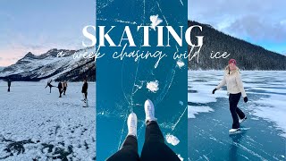 Ice skating in Banff National Park  A week chasing wild ice ⛸️🧊 [upl. by Hayashi]