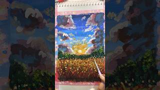 Landscape in gouache colors gouachepaint landscapepainting [upl. by Carline]