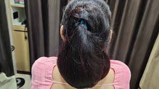 Comfortable banana clip bun hairstyle for medium to long hairThin hair bun hairstyle for daily use [upl. by Atims511]